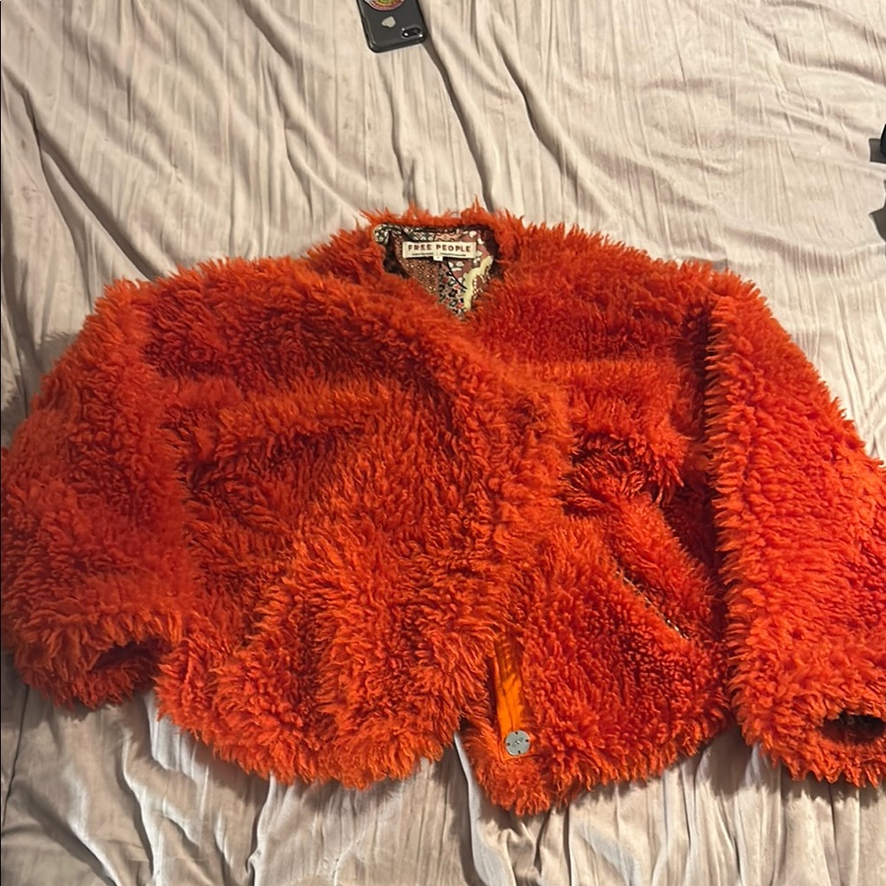 Orange Fuzzy Kids Jacket